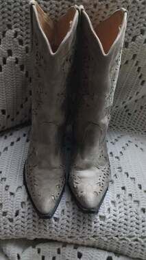 Roper Taupe Cutout Cowboy Boots Women's Size 7.5